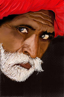 Portrait of Rajasthani man Painting by Pranit Patil - Fine Art America