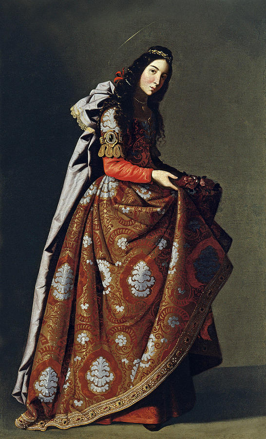 Portrait of Santa Casilda Painting by Francisco de Zurbaran