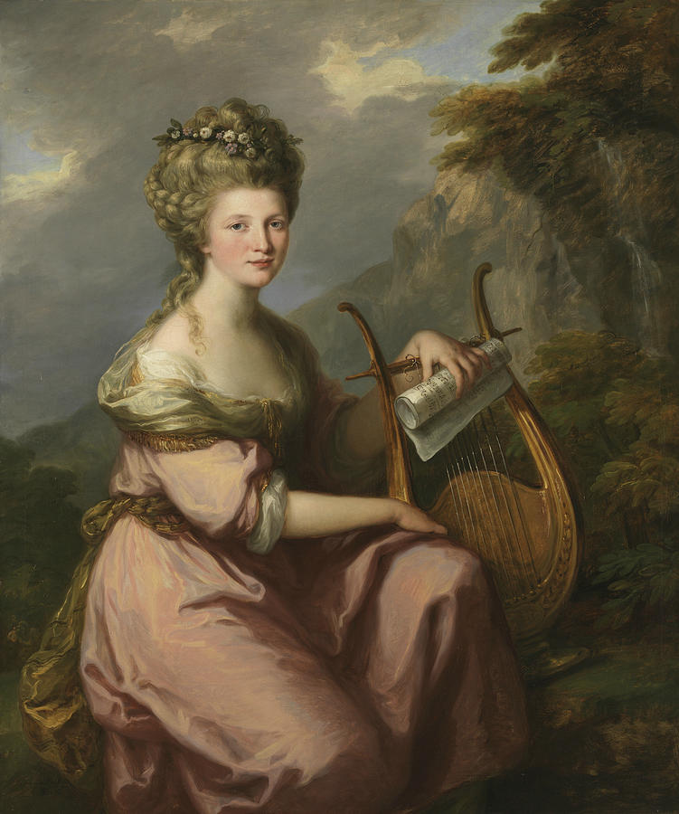 Portrait of Sarah Harrop as a Muse Painting by Angelica Kauffman