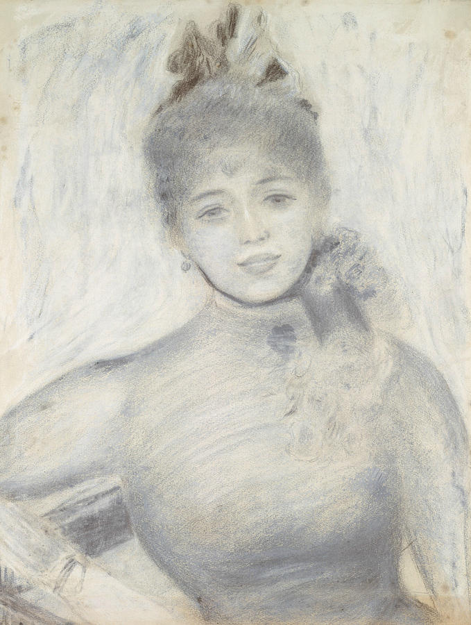 Portrait of Severine Drawing by Auguste Renoir