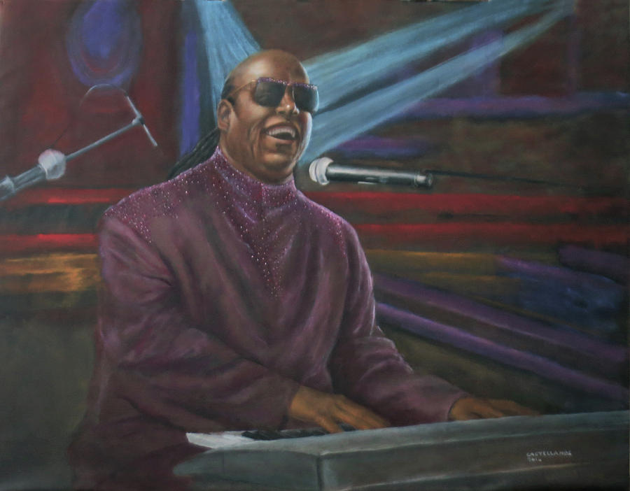 Stevie Wonder Painting - Portrait of Stevie Wonder by Sylvia Castellanos