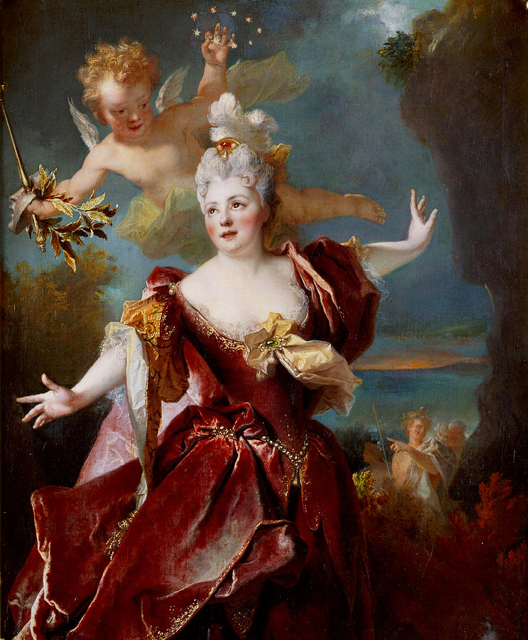 Portrait of the actress Marie-Anne de Chateauneuf Painting by Nicolas de Largilliere
