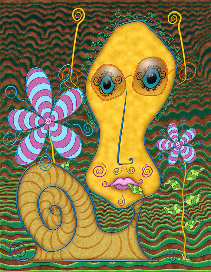 Portrait of the Artist as a Young Snail Digital Art by Becky Titus