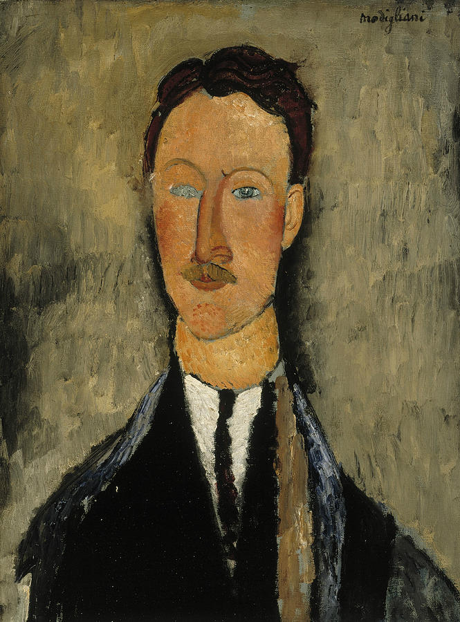 Portrait of the Artist Leopold Survage Painting by Amedeo Modigliani