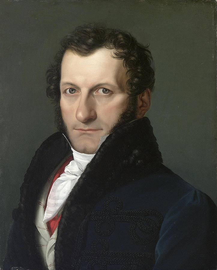 Portrait of the Collector and Patron Conte Colonnello Teodoro Arese Lucini Painting by Pelagio Palagi