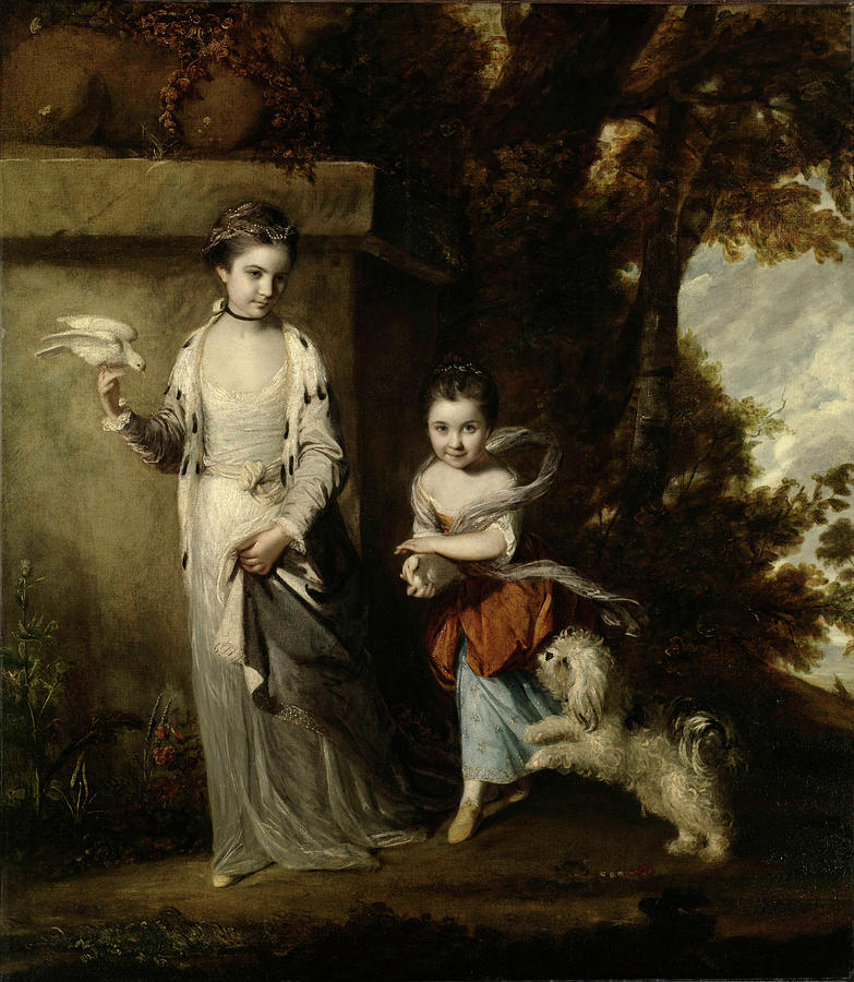 Animal Painting - Portrait of the Ladies Amabel and Mary Jemima Yorke by Joshua Reynolds