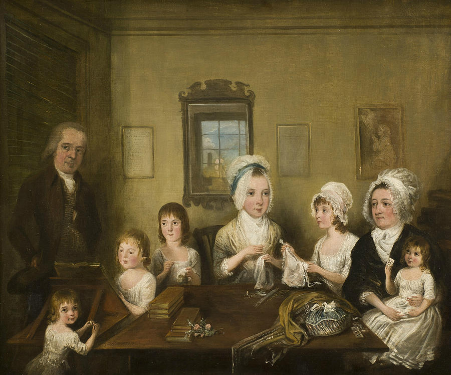 Portrait of the Latrobe of Fulneck Family Painting by Elias Martin