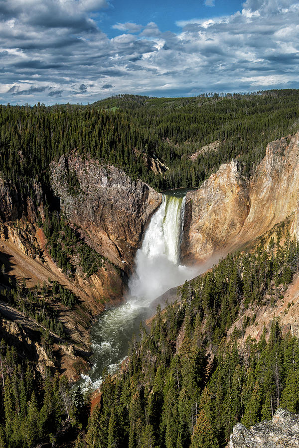 Portrait of the Lower Yellowstone Falls Photograph by Tony Hake
