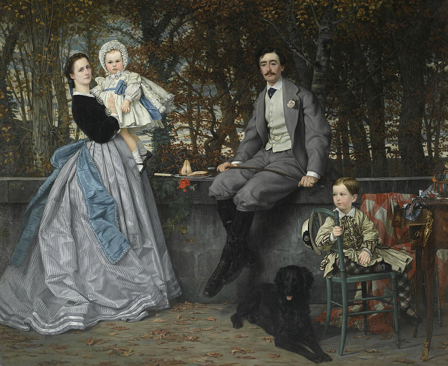 Portrait of the Marquis and Marchioness of Miramon and Their Children Painting by James Tissot