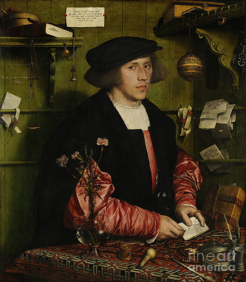 Portrait of the Merchant George Gisze Painting by Hans Holbein