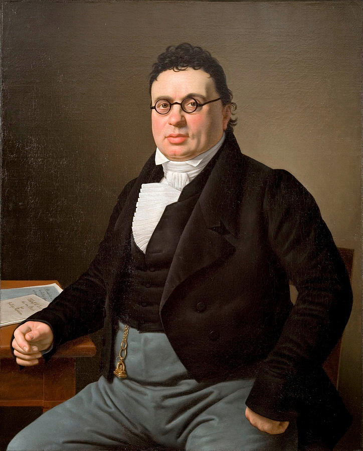 Portrait of the Merchant Joseph Raphael Painting by Christoffer Wilhelm Eckersberg