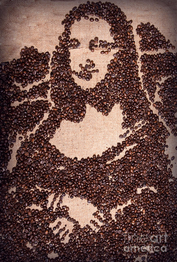 portrait of the Mona Lisa with coffee beans Photograph by Tomasz Bandosz