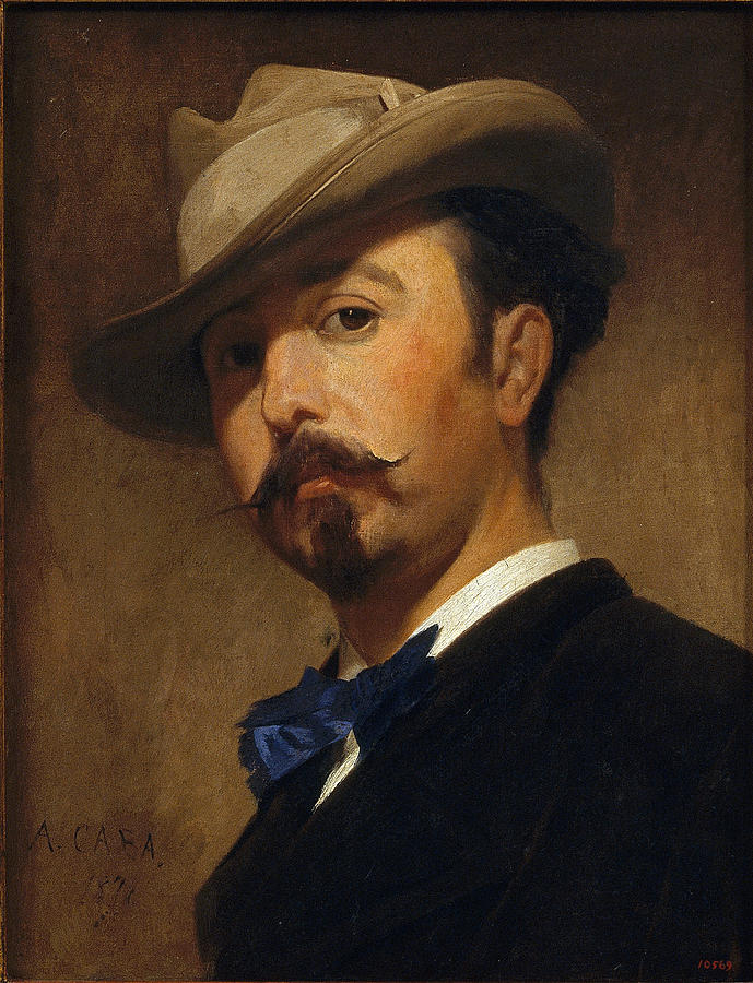 Portrait of the Painter Joaquim Vayreda Painting by Antoni Caba