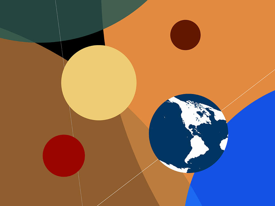 Portrait of the Planets - Graphic Edition / Western Hemisphere Digital Art by Frans Blok
