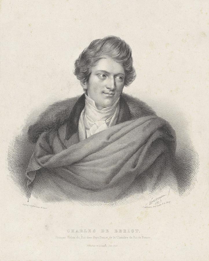 Portrait of the violinist Charles de Beriot, M. Gauci, after Cornelis Kruseman, 1829 Painting by Celestial Images
