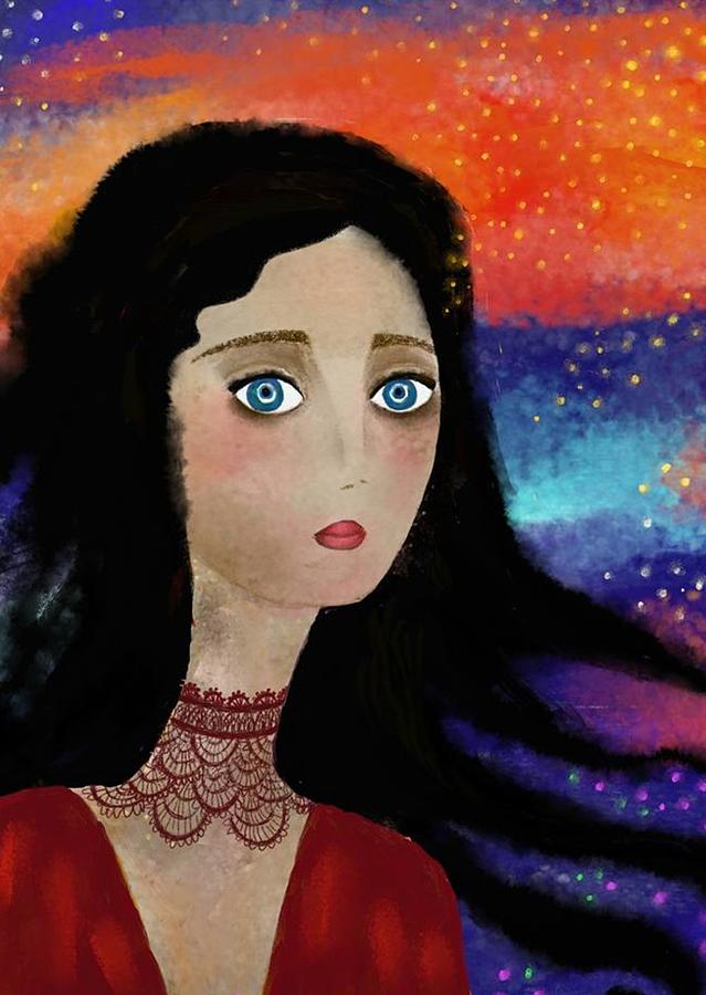 Fairy Painting - Portrait of Victorian Lady during Sunset by Yazmin Basa