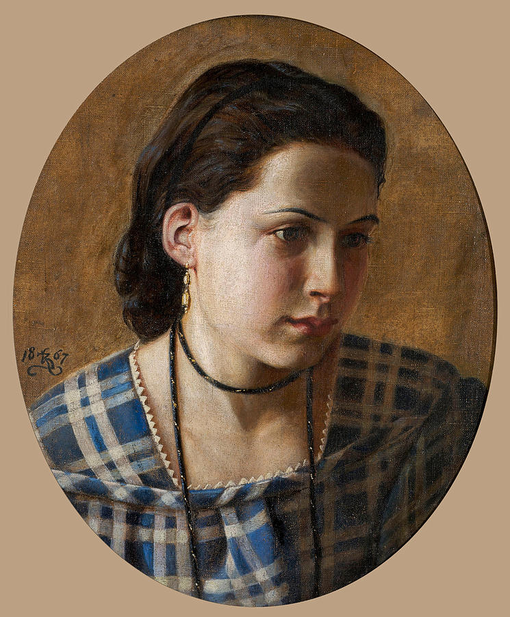 Portrait of Vilhemine Erichsen Painting by Kristian Zahrtmann
