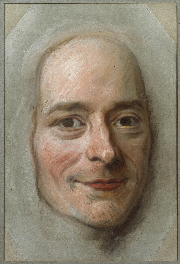 Portrait of Voltaire Pastel by Maurice Quentin de La Tour