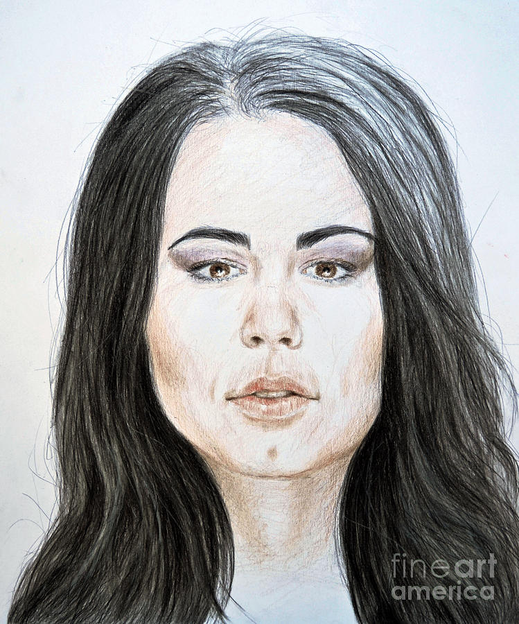 Portrait of WWE Superstar Paige Drawing by Jim Fitzpatrick