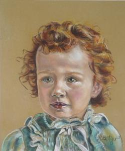 Portrait Painting - Portrait Of Young Audra by Cindy Pharis Portrait Painting - Portrait Of Young Audra by Cindy Pharis