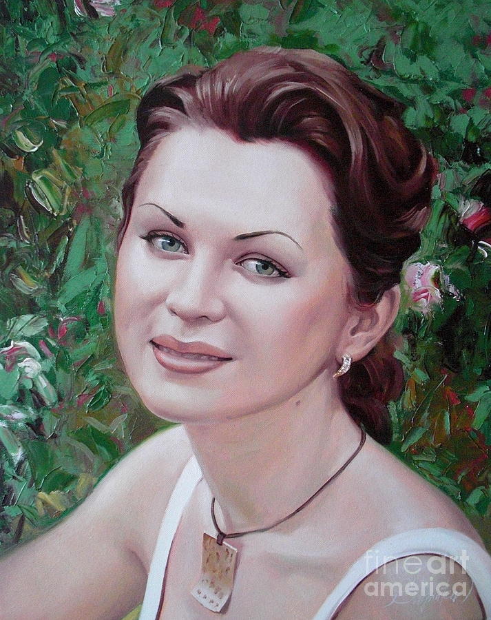 Portrait of young lady2 Painting by Sergey Ignatenko