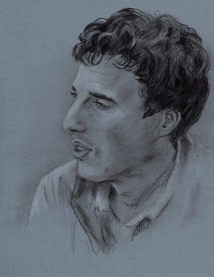 Portrait of Young Man 19 Drawing by Masha Batkova