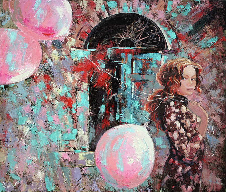 Portrait. Pink dreams Painting by Anastasija Kraineva