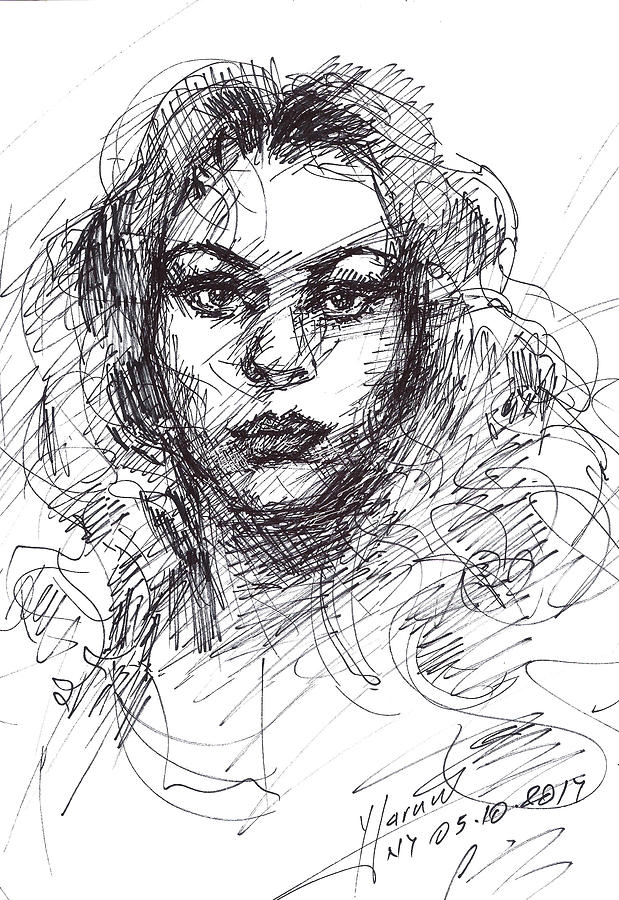 Portrait Drawing - Portrait Sketch  by Ylli Haruni