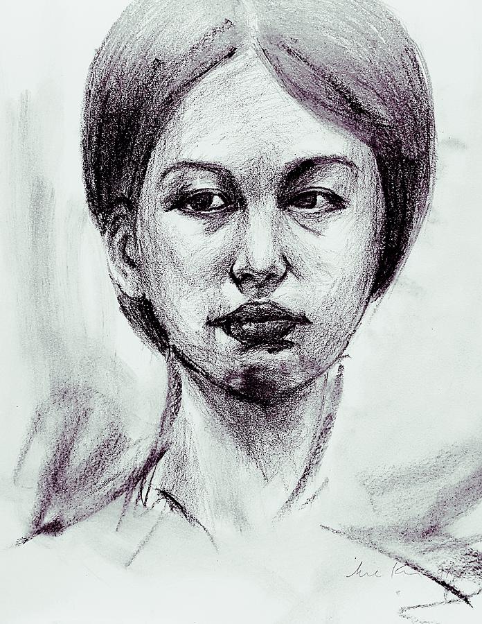 Portrait study 9817 Drawing by Hae Kim