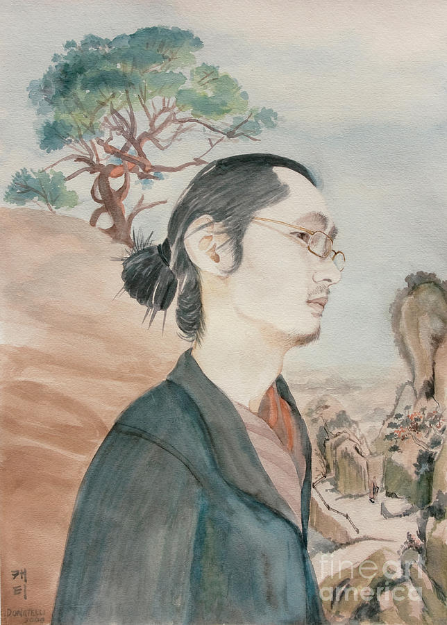 Portrait with Distant Landscape Painting by Kathryn Donatelli