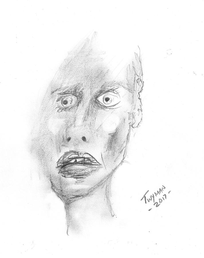 Portrait with Mechanical Pencil Drawing by Dan Twyman