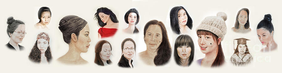 Portraits of Lovely Asian Women II Mixed Media by Jim Fitzpatrick