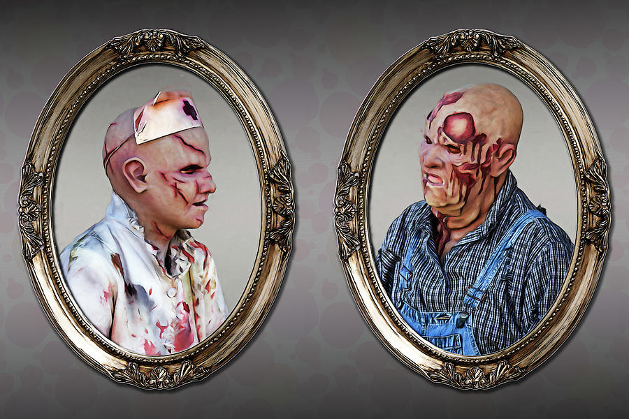 Portraits of Ma and Pa Zombie Digital Art by John Haldane