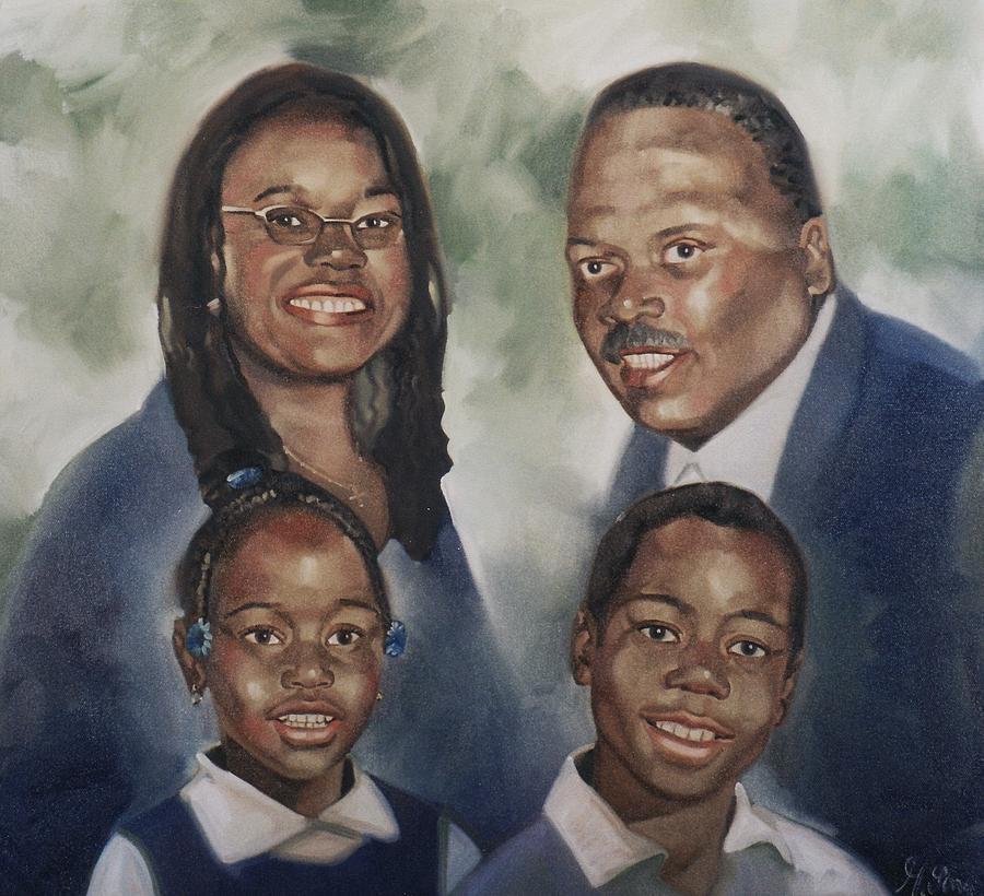 Beautiful Family of Four Painting by Gary M Long