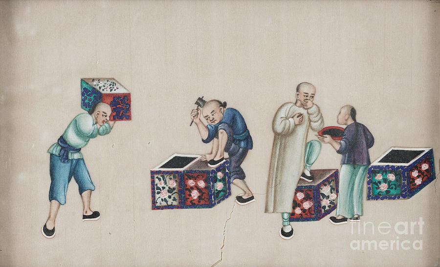 Portraying The Chinese Tea Traders Painting by Celestial Images