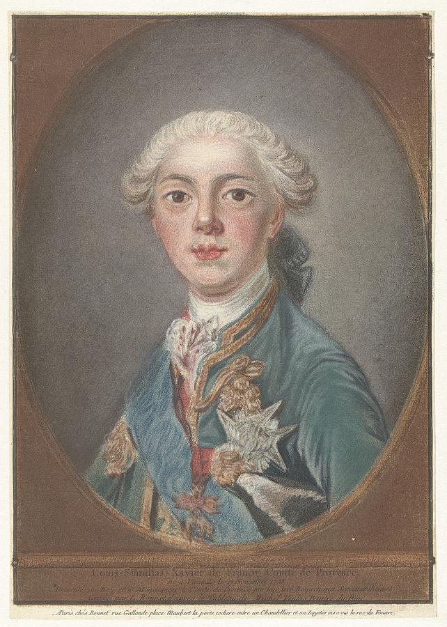 Portret van Louis Stanislas Xavier de France, Louis Marin Bonnet, 1771 - 1772 Painting by Celestial Images
