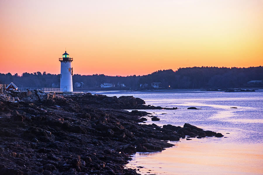 Portsmouth Light at Sunrise Portsmouth NH New Hampshire Photograph by Toby McGuire