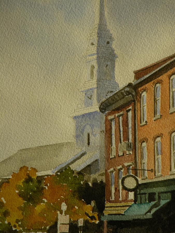 Portsmouth North church tower Painting by Walt Maes
