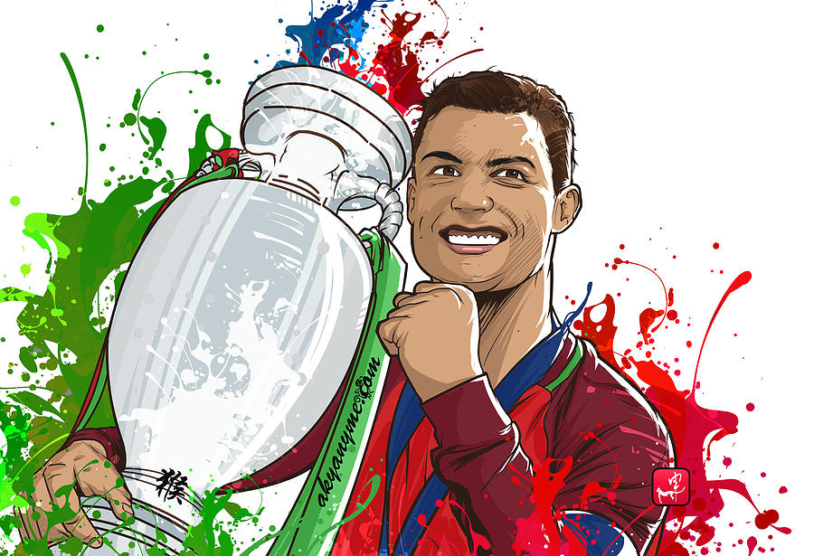 Soccer Painting - Portugal Campeoes da Europa by Akyanyme