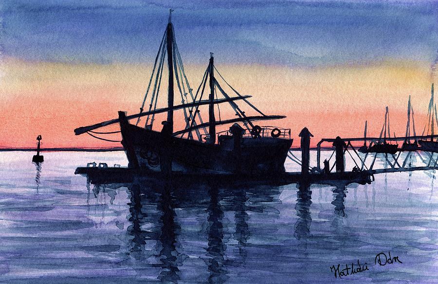 Portuguese Fishing Boat Painting by Dora Hathazi Mendes