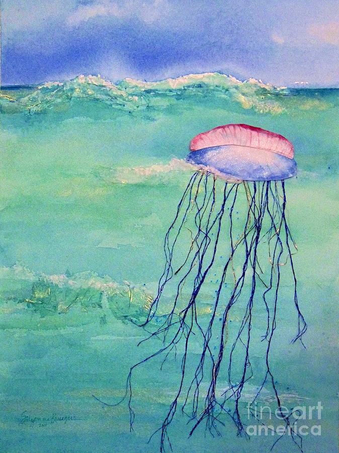 Portuguese Man O War Mixed Media by Suzanne Krueger
