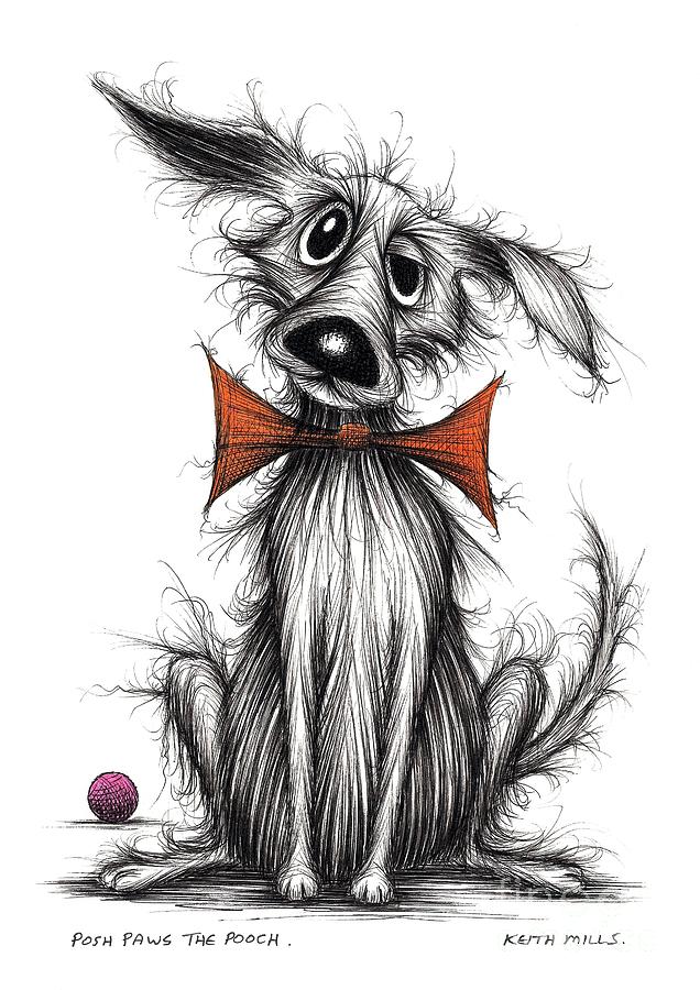 Posh paws the pooch Drawing by Keith Mills