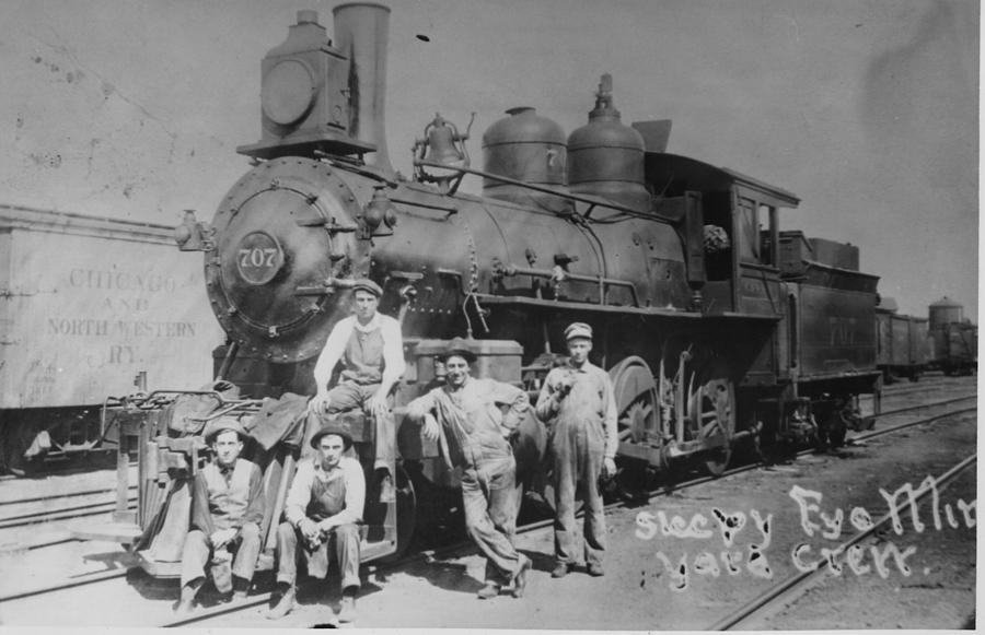 Posing With Chicago and North Western Steam Engine in Wisconsin  Photograph by Chicago and North Western Historical Society