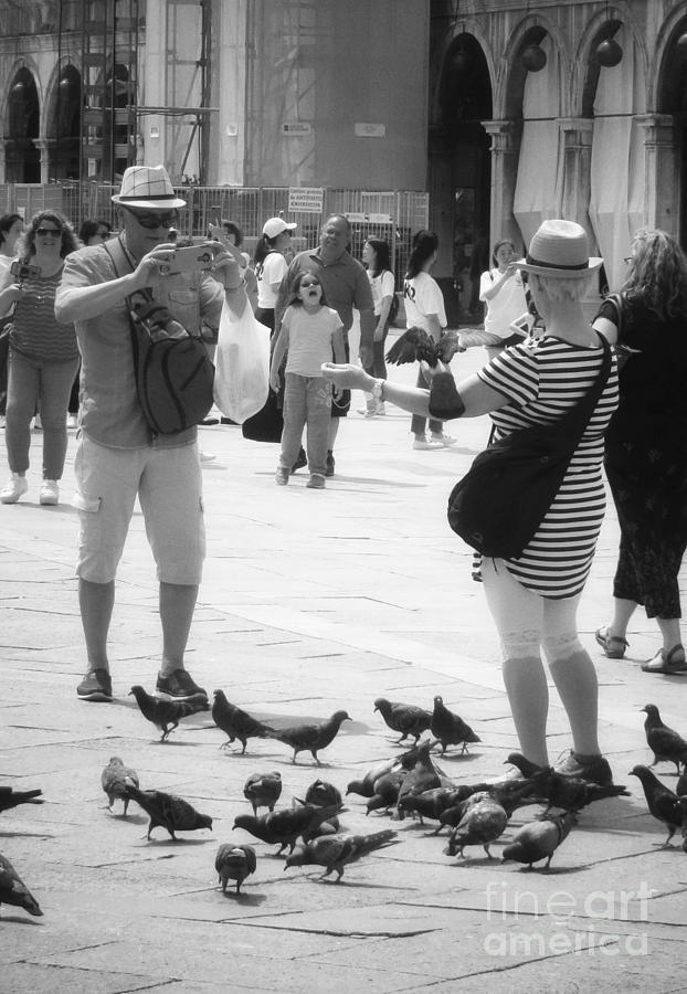 Posing With Pigeons Photograph by Diana Rajala