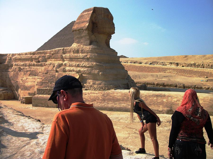 Posing with Sphinx Photograph by Piety Dsilva