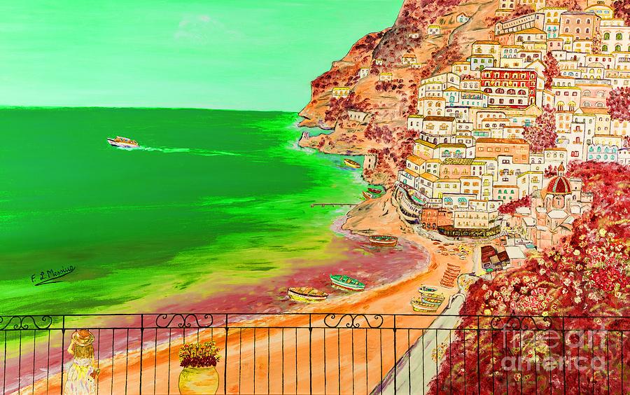 Positano Bay Painting by Loredana Messina