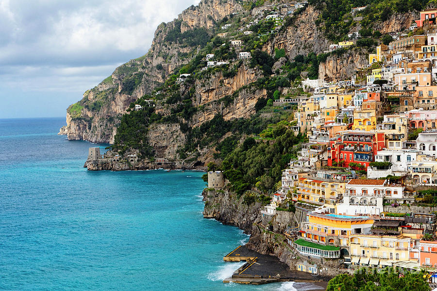 Architecture Photograph -  Positano Coastline Campania Italy  by George Oze