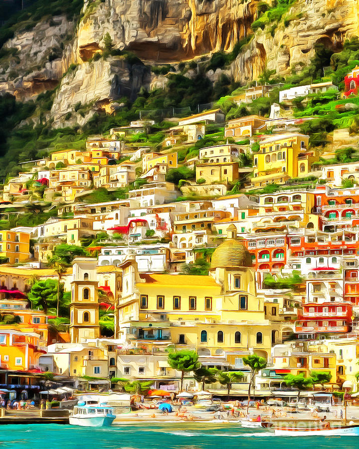 Positano Fishing Village Amalfi Coast Campania Italy 20170918 vertical Photograph by Wingsdomain Art and Photography