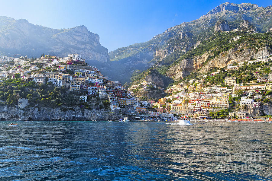 Architecture Photograph - Positano Harbor View by George Oze