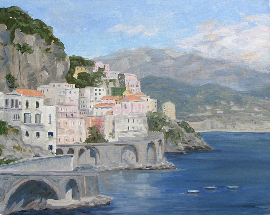 Landscape Painting - Positano Port by Jay Johnson Landscape Painting - Positano Port by Jay Johnson